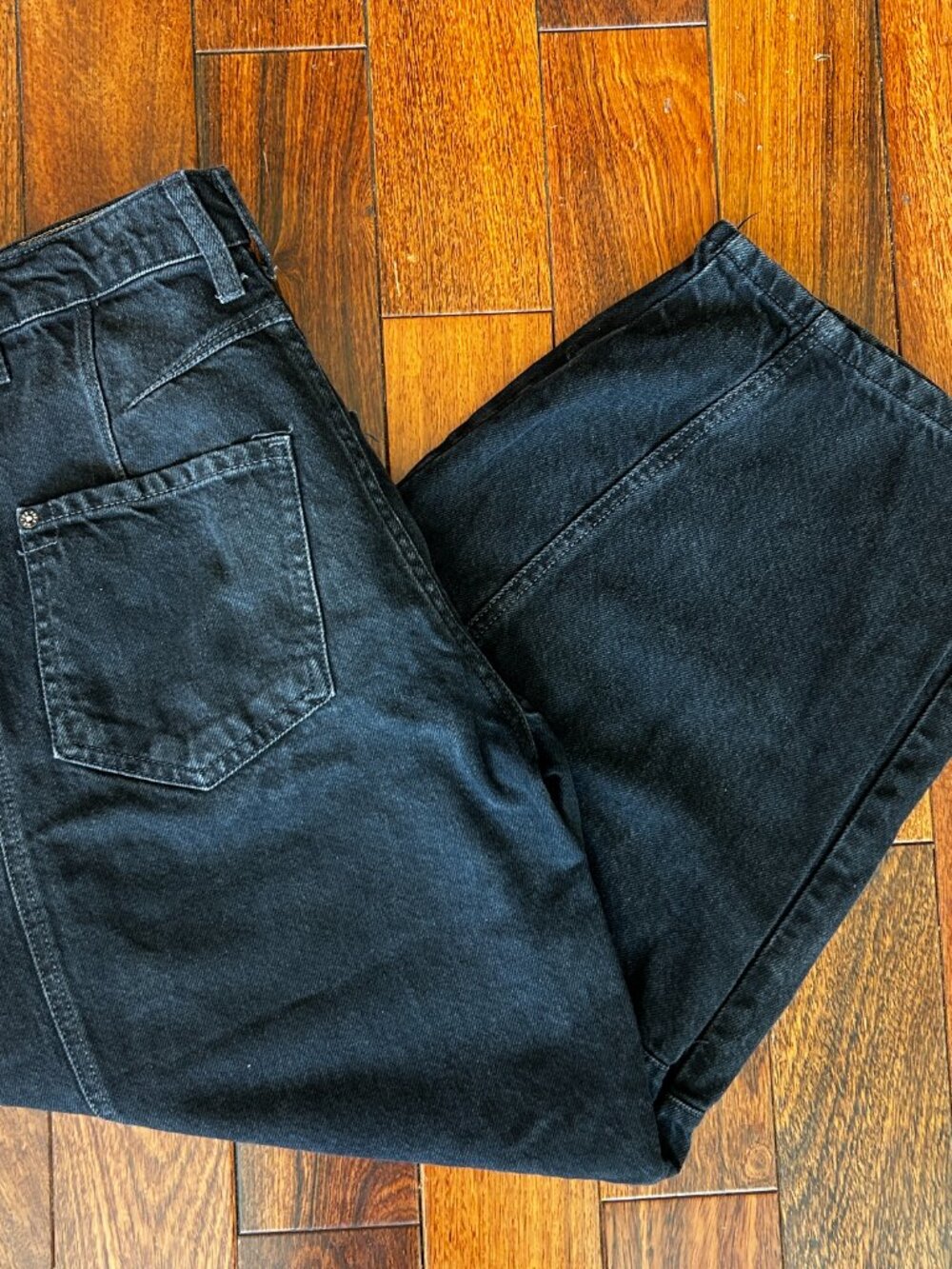 We The Free Good Luck Mid Rise Barrel Jeans Black Size 25 - Picture 6 of 8